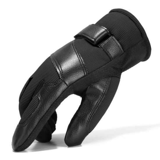 Men Male Nylon Leather Thread Driving Gloves Thick Skidproof Outdoor Cycling Mittens