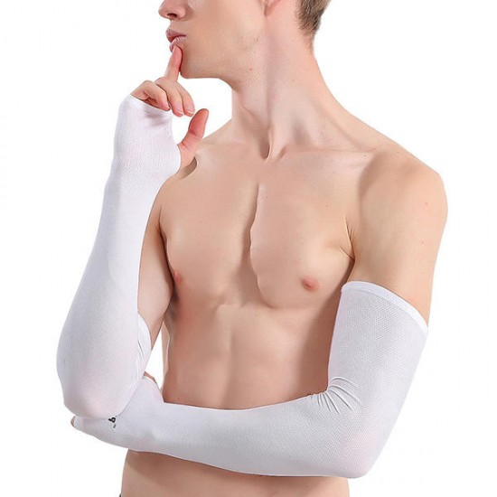 Men Women Anti-UV Arm Cooling Sleeves Glove Half Finger Cuff Fingerless Sleeves Glove