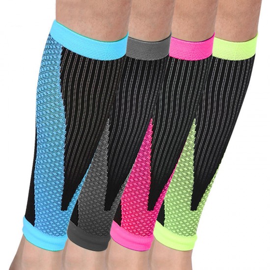 1 Pair Mens Football Basketball Breathable Calf Compression Sleeve Stockings for Running Cycling Travel Nurse