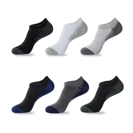 6 Pairs Set Men Cotton Breathable Casual Short Tube Socks Sweat Deodorant Sock