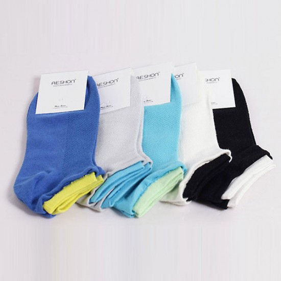 A.E.SHON Mens Sports Socks Fashion Double Cuff Trainer Waffle Socks