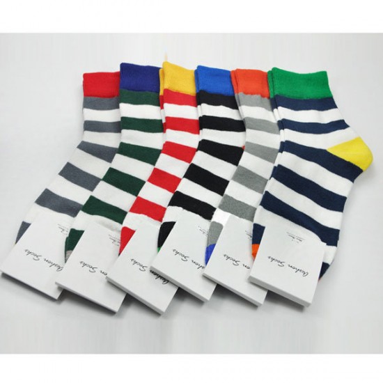 A.E.SHON Mens Stripe Socks Colours Cotton Socks