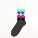 British Style Multicolor Socks Casual Men Cotton Long Cylinder Rhombus Socks