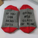 IF YOU CAN READ THIS Socks Funny White In Tube Sock Words Printed Socks