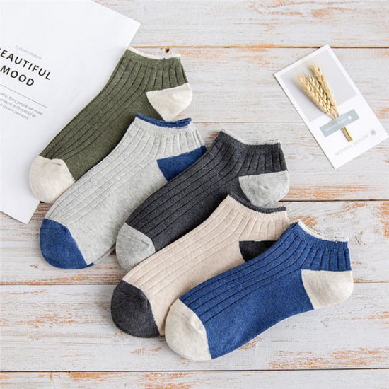 Mens Cotton Stripe Patchwork Invisible Socks Outdoor Sport No Show Boat Liner Sneaker Slippers Socks Mens Cotton Stripe Patchwork Invisible Socks Outdoor Sport No Show Boat Liner Sneaker Slippers Socks