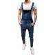 Denim Overalls Suspenders Ripped Jeans for Men