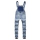 Denim Overalls Suspenders Ripped Jeans for Men