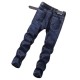 Elastic Straight Leg Casual Business Jeans Denim Pants for Men