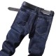 Elastic Straight Leg Casual Business Jeans Denim Pants for Men