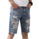 Fashion Holes Ripped Jeans Summer Slim Shredded Jeans for Men