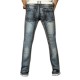 Men Elastic Slim Fit Straight Leg Washed Casual Jeans Pants US Size 30-44