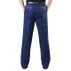 Men Mid-aged Thicken Plus Size Classical Casual Jeans Loose Straight Leg High Waist Pants