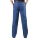 Men Mid-aged Thicken Plus Size Classical Casual Jeans Loose Straight Leg High Waist Pants