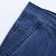 Men Mid-aged Thicken Plus Size Classical Casual Jeans Loose Straight Leg High Waist Pants