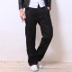 Men Winter Thicken Fleece Jeans Casual Loose Straight Legs Plus Size Warm Black Pants