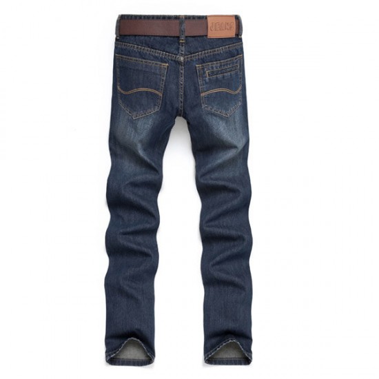 Men's Cotton Straight Jeans Fashion Acid Washed Jeans