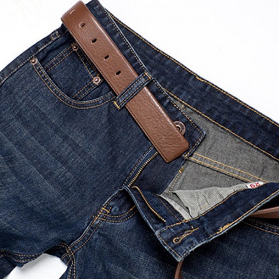 Men's Cotton Straight Jeans Fashion Acid Washed Jeans