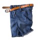 Mens Summer Plus Size Elastic Embroidery Denim Shorts Casual Mid Rise Jeans