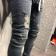 Mens Vårhöst Denim Byxor Hål Slim Fashion Mid Rise Jeans