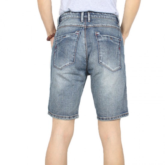 Mens Vintage Holes Summer Fashion Denim Shorts Casual Jeans