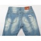 Summer Fashion Straight Leg Ripped Jeans Beggar Long Denim Pants for Men