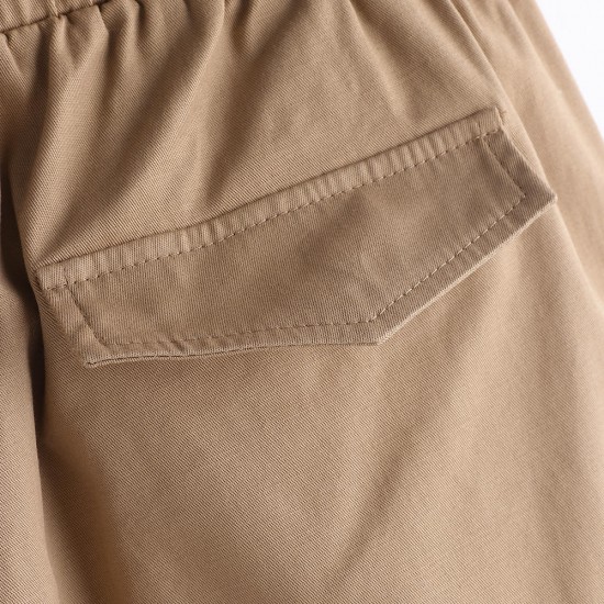 ChArmkpR Men's Fashion 100% Cotton Loose Drawstring Solid Color Jogger Casual Pants