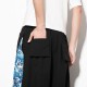 Chinese Style Printed Cotton Linen Cropped Trousers Men's Casual Loose Wide Leg Pants