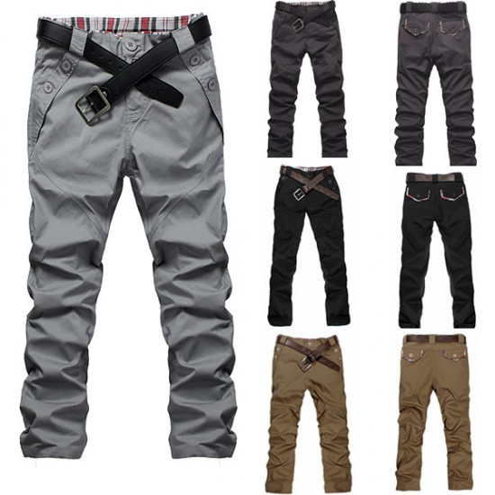 Fashionable Casual Men's Designed Straight Slim Fit Long Pants