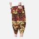 Loose Breathable Ethnic Style Printed Cotton Linen Radish Pants Cropped Bloomers