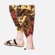 Loose Breathable Ethnic Style Printed Cotton Linen Radish Pants Cropped Bloomers