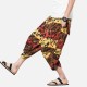 Loose Breathable Ethnic Style Printed Cotton Linen Radish Pants Cropped Bloomers