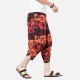 Loose Breathable Ethnic Style Printed Cotton Linen Radish Pants Cropped Bloomers