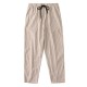 Men Casual Cotton Baggy Harem Pants Fashion Vintage Stripes Straight Long Trousers