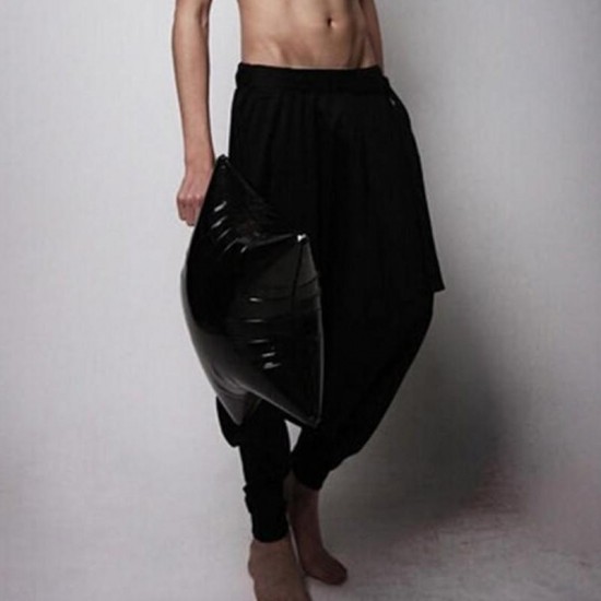 Men Casual Drape Drop Crotch Training Pants Harem Hip Hop Pants Baggy Trouser