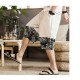 Men's Casual Printed Wide Legs Pants Chinese Style Breathable Calf-Length Haren Trousers Men's Casual Printed Wide Legs Pants Chinese Style Breathable Calf-Length Haren Trousers