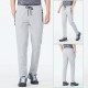 Men's Cotton Drawstring Solid Color Mid Rise Slim Pockets Thin Breathable Casual Pants