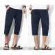 Chinese Style Linen Cropped Trousers Men's Vintage Large Size Embroidered Buckle Casual Pants