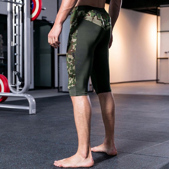 Men Leggings Camouflage Quick-drying Skinny Fitness Jogging Sport Shorts