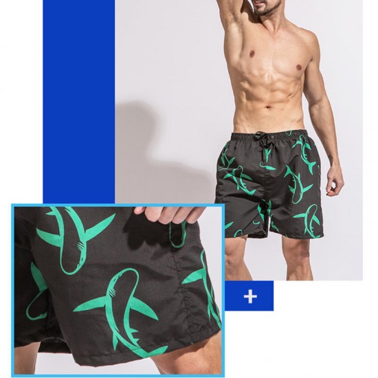 Shark Printing Design Quick Drying Muti Pockets Breathable Board Shorts for Men