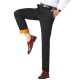 Autumn Winter Thermal Velvet Straight Suit Pants Middle-aged Men Casual Business Thick Warm Trousers