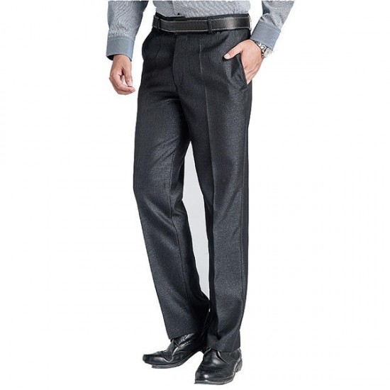 Men's Business Casual Suit Pants Pure Color Thin Professional Straight Dress Suit Pants