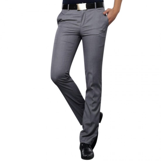 Men's Business Casual Suit Pants Summer Non-ironing Wrinkle-free Slim-fit Feet Thin Trousers