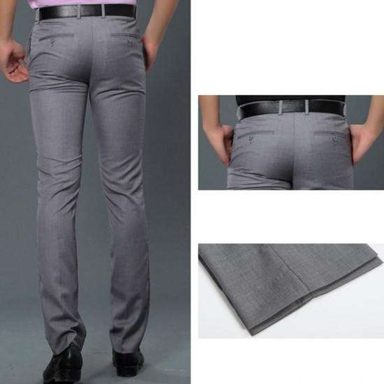 Men's Business Casual Suit Pants Summer Non-ironing Wrinkle-free Slim-fit Feet Thin Trousers