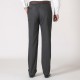 Mens Business Cotton Breathable Suit Pants Summer Straight Leg Solid Color Casual Trousers