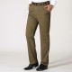 Mens Business Cotton Breathable Suit Pants Summer Straight Leg Solid Color Casual Trousers