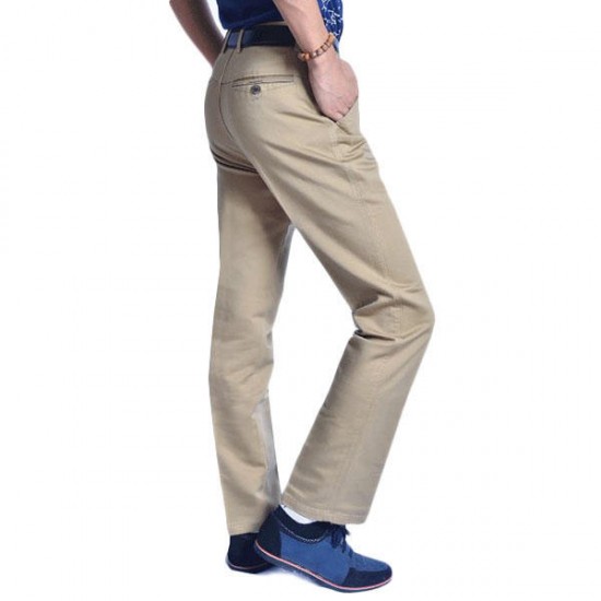 Men's Casual Straight Mid-waist Trousers Fashion Business Loose Pants