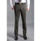 Mens Thick Cotton Trousers Comfort High Waist Straight Leg Casual Pants