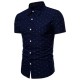 Anchor Printing Short Sleeve Lapel Button up Shirts for Men