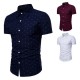 Anchor Printing Short Sleeve Lapel Button up Shirts for Men