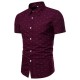 Anchor Printing Short Sleeve Lapel Button up Shirts for Men